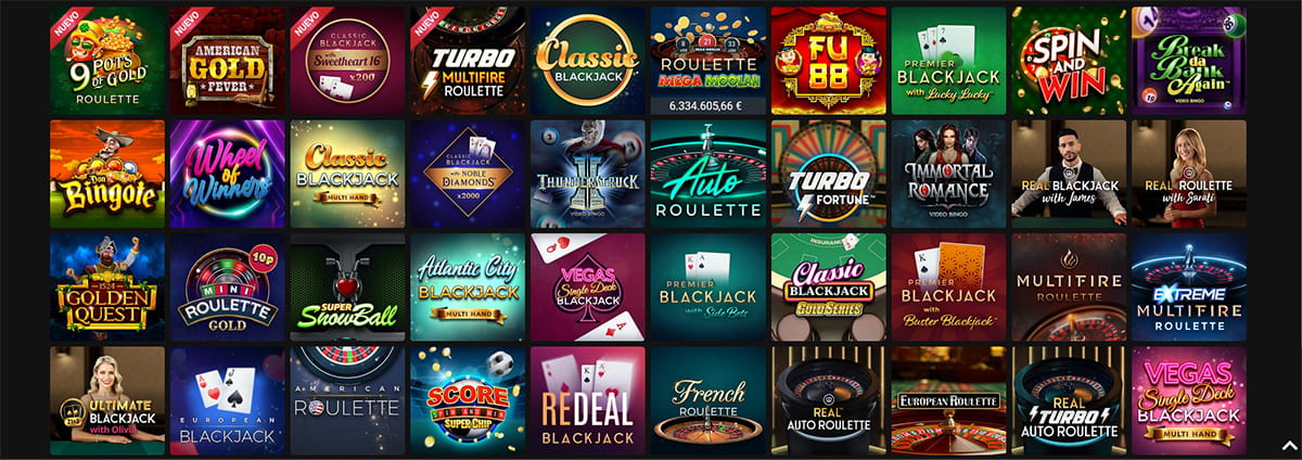 Ruletas, blackjack y otros juegos de mesa en Gaming Club