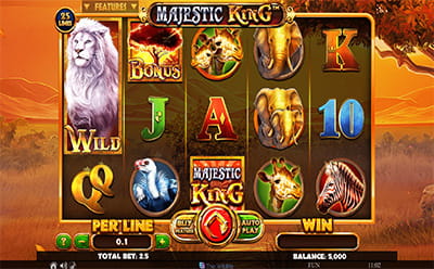 Juego de slot Majestic King en el casino online 1xbet CR