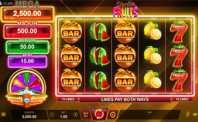The Starlite Fruits Slot Game at the Gaming Club CR Online Casino